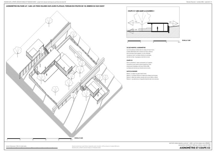 Axonométrie, maison fictive du portfolio HôteKit