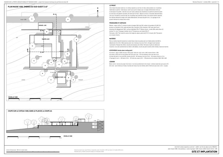 Plan de masse, maison fictive du portfolio HôteKit