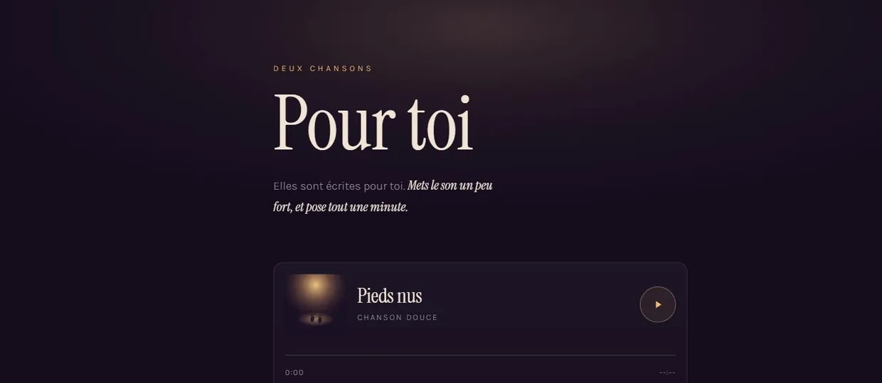 Page d’écoute de deux chansons
