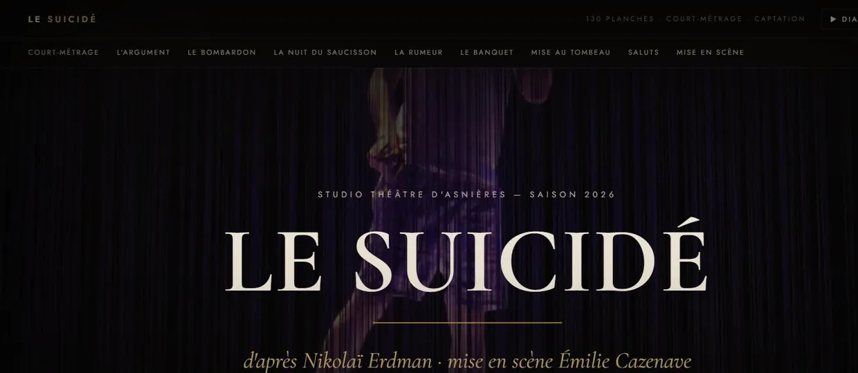 Site du spectacle Le Suicidé