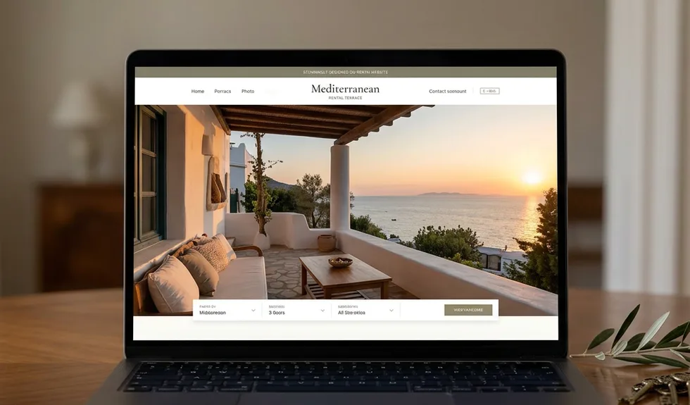 A holiday rental website on a laptop